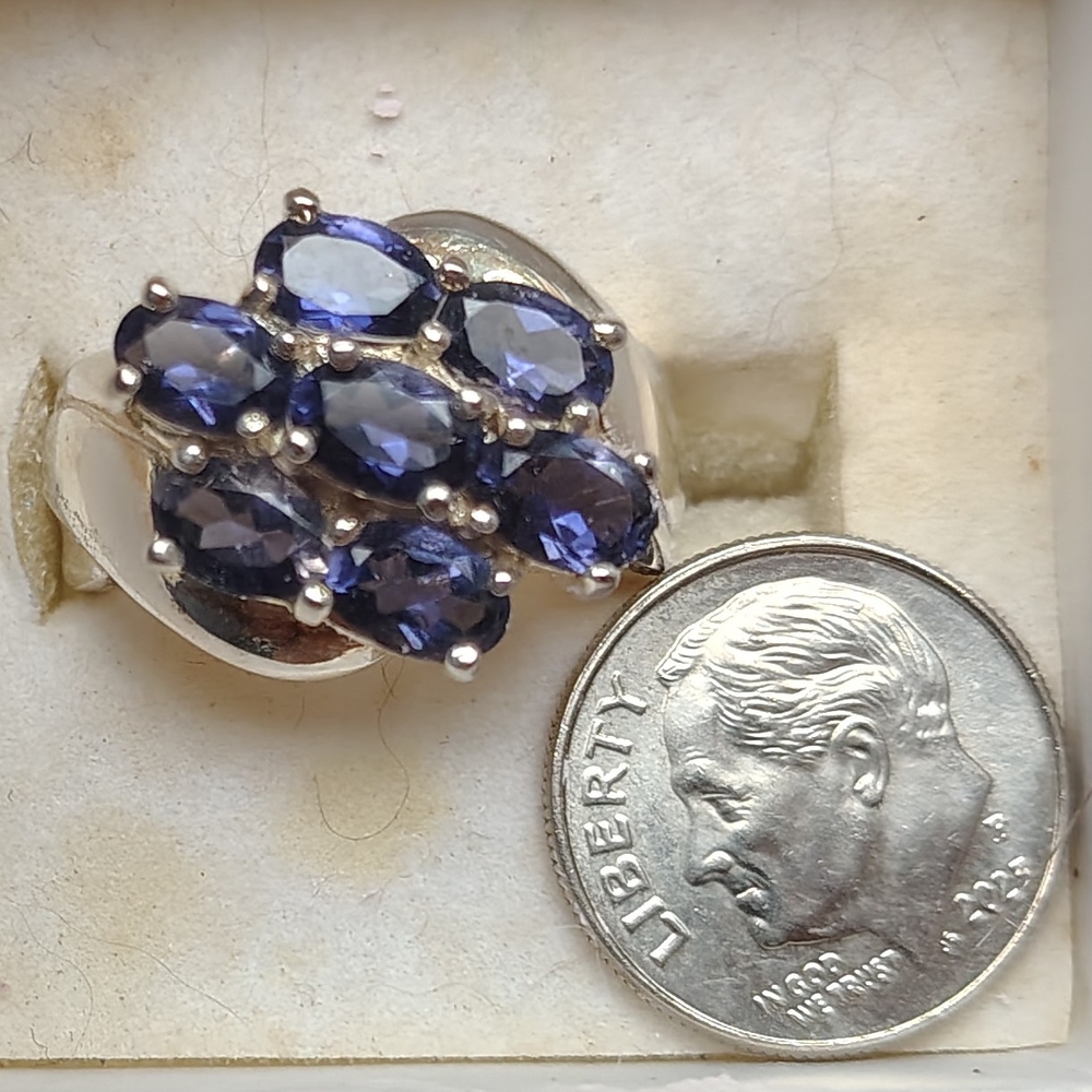 Sophisticated Silver and Blue Stone Ring